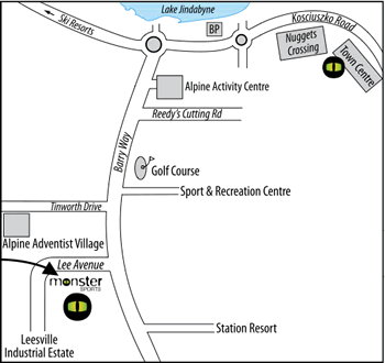 Map to Monsterskihire - Leesville, Jindabyne
